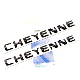 Yoaoo 2Pack OEM Black Cheyenne Nameplate Emblems Badge 3D Compatible with Silverado Shiny Glossy New