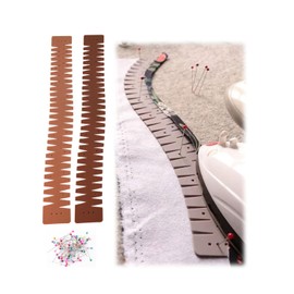 UrBestChoose 2 Pack Flex Silicone Hemmer – Heat-Resistant Hem Ruler for Sewing – Flexible Hemming Tool with Marking Holes – Curve Ruler for Shirt Tails, Necklines & Dress Patterns – Brown & Coffee