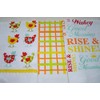 3pk Velour Tea Towels Wakey Wakey, Multicolour