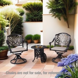 CHARMMA Hand Brushed Patina/Bronze Cast Aluminum, Food Grade 304 Stainless Steel Ice Bucket/Pail Table Set