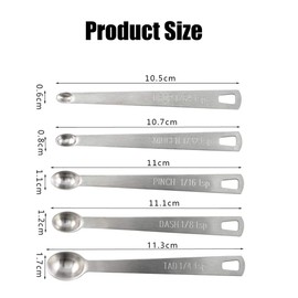 5PCS Mini Measuring Spoons Set Stainless Steel Small Tablespoon Teaspoon Baking Utensils Mini Coffee Spoons Kitchen Baking Tools Set for Spice Jars