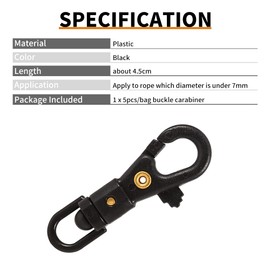 Mini Swivel Carabiner Hook, 5 Pieces Mini Screw Carabiner Key Ring 360 Degree Rotating Clips for Home Parachute Cord Camping Hiking Outdoor