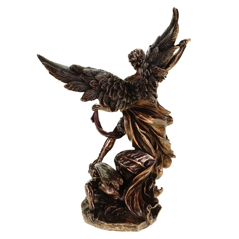 Archangel Michael Bronze Figurine Fights Evil