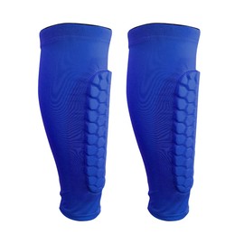 Soccer Shin Guards for Men, Women and kids Protective Football Soccer Pads with Superior Impact Absorption, Breathable, Lightweight Football Shin Guards Sleeves (Blue, L)