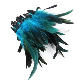 1 Pair of Cuffs Feathers, Peacock Costume, Women's Fancy Dress Costumes, Parrot Costume, Peacock Feathers, Carnival Costume, Women, Masquerade Accessories for Cosplay Game Party, Deep blue
