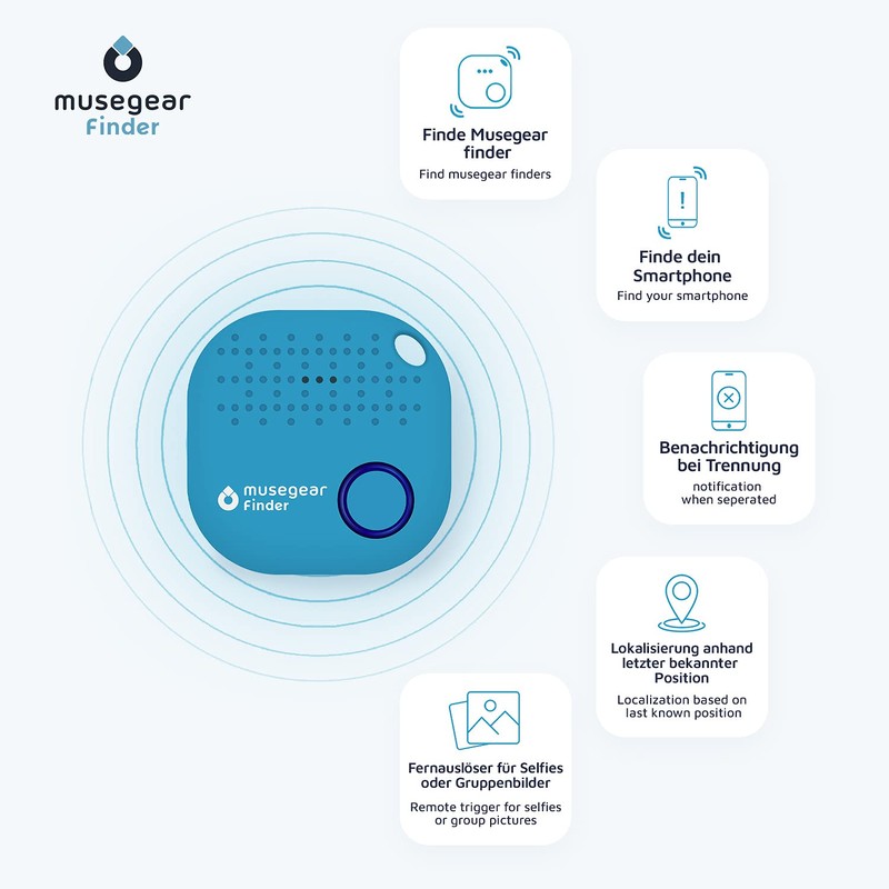 musegear Essentials: Key Finder with Bluetooth App from Germany I