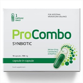 ProCombo ProCombo - The Smart synbiotic with targeted delivery of The Good Bacteria. Double Capsule and Liquid Formula for Fast Results. 1 Capsule per Day. Laboratory Tested (Pack of 1)