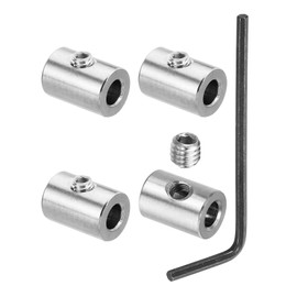 PATIKIL 4pcs 7mm Hole Wire Rope Clip Set 304 Stainless Steel Single Hole Locking Cable Clamp Clip with M6 Hex Screw Spanner for Cable Fittings, Silver