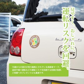 SEEK products Senior Citizen Mark, 1 Piece Magnet, Silver Mark, Momiji Mark, Made in Japan, Stylish, Gift, Car, Safe Driving, Slowly, 4.7 inches (12 cm) (Green)