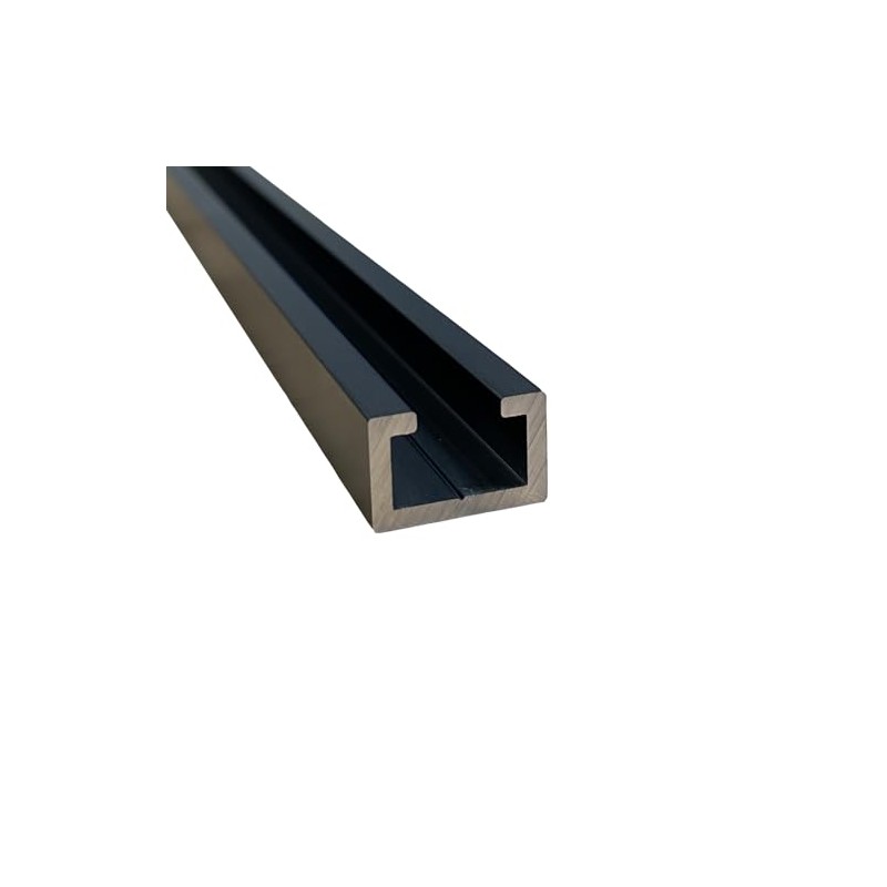 Set of 4 Aluminium C-Profile Black Edition 1 m Suitable