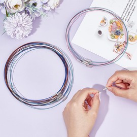 UNICRAFTALE 8 Colors 64pcs 17.5inch Stainless Steel Necklace Wire Cord Choker Chain with Brass Screw Clasp Wire Necklace Chains Wire Necklace Cord DIY Jewelry Making,14.5mm Diamater