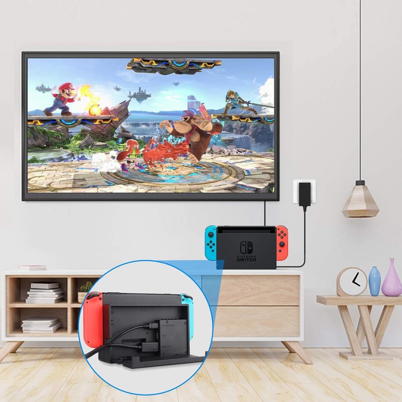 Switch AC Adapter, Charger, PD Standard, Fast Charging, TV Mode