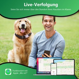 Lnicez Dog Tracker, Pet Tracker with Dog Collar Tracker Holder, Dog Tracker without Monthly Fees for Location Tracking, Work with Find My, Not GPS Tracker - iOS Only