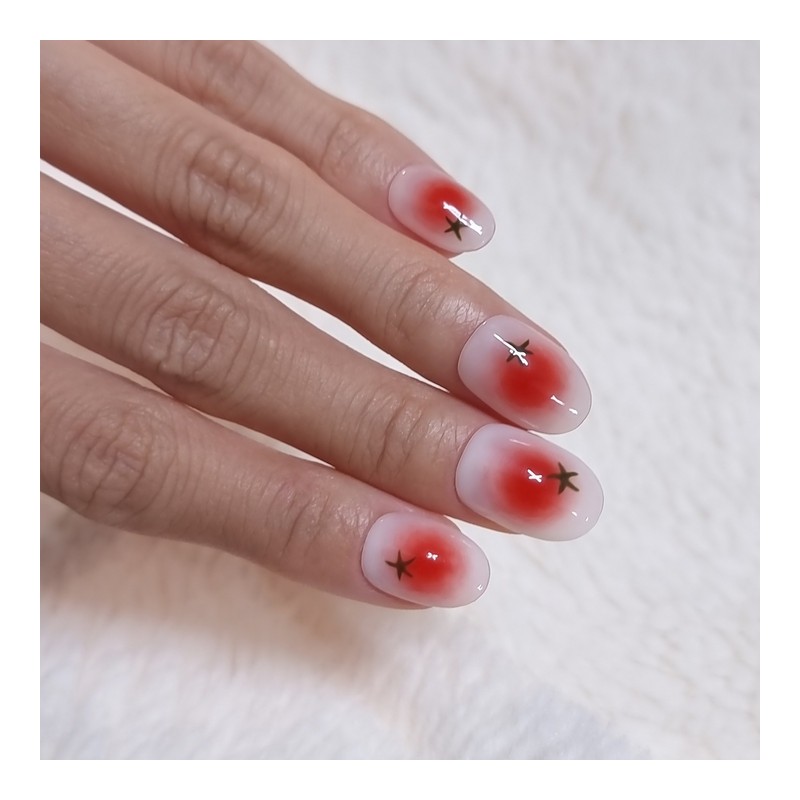 Tomato Cheek Handmade Nail Tips - Petit Square / 토마토