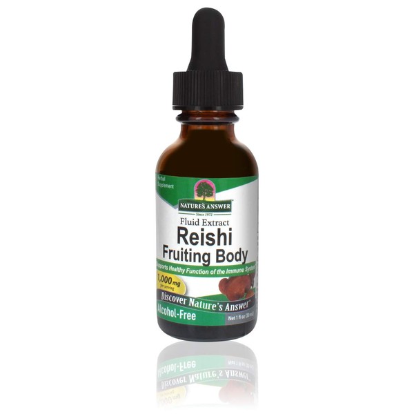 Nature's Answer Alcohol-Free Reishi Extract Fruiting Body, 1-Fluid Ounce Liquid Extract Immune System Builder
