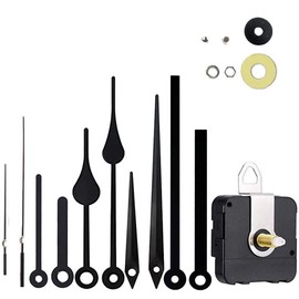 Clock Movement Parts Replacement Repair Tools Quartz Wall Clocks Motor Mechanisms Long Shaft Complete Kit (Black)