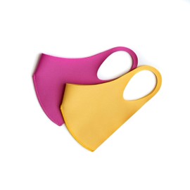 maskfactory Kids 2-Pack aeroheat + aerosilver, Winter Warm, Reusable, UV Protection Face Masks (X-Small, Pink/Yellow)