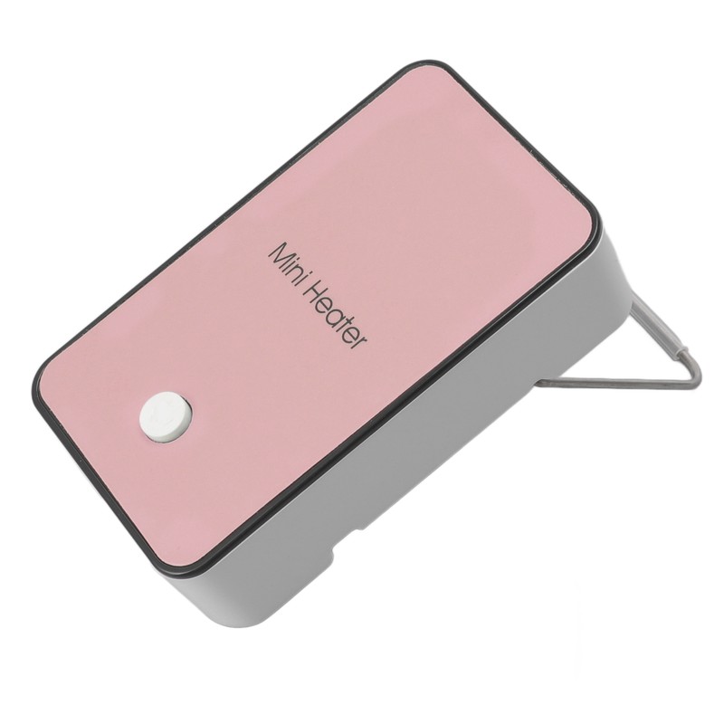 Mini Space Heater Pink Fast Heating Rotatable Holder Anti Slip