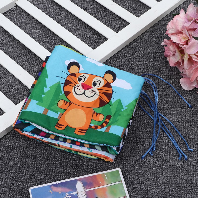 Infant Crib Cloth Book Cute Animal Learning Rattle Distorting Mirror