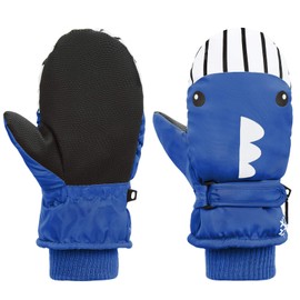 American Trends Toddler Winter Mittens Waterproof Boy Ski Gloves Warm Fleece Snow Mitten for Baby Boy Girl Cold Weather Whale Blue S(Fits 2-4 years)