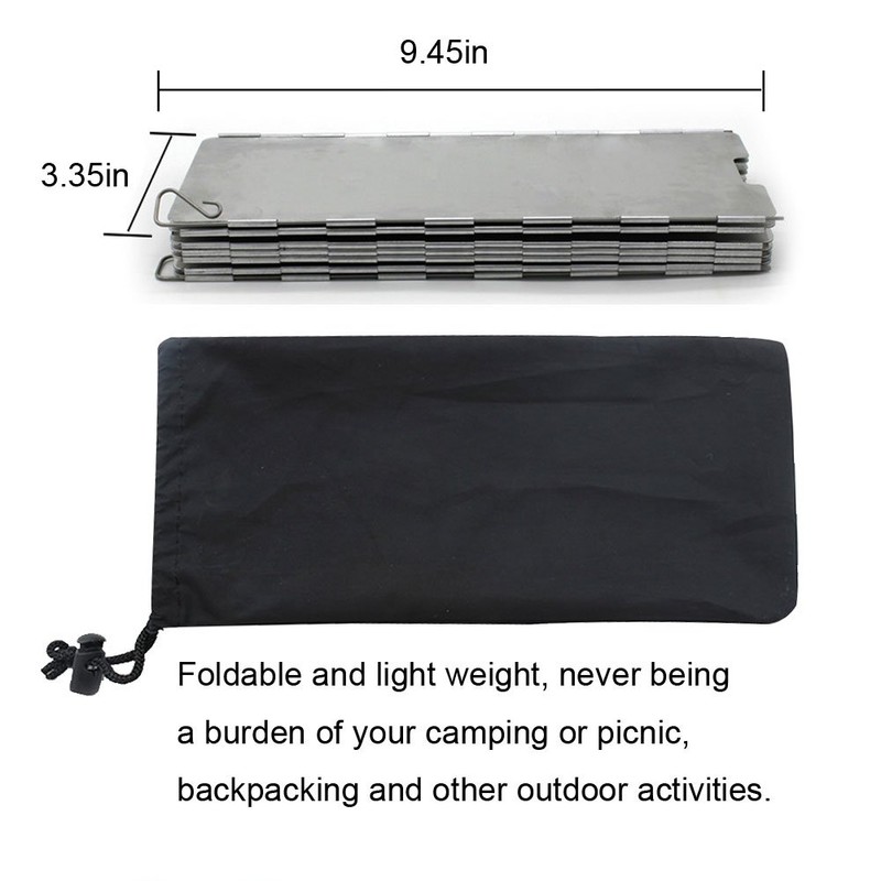 Stove Windscreen for Camp, 12 Plates Camping Windshield, Folding Stoves