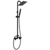 Wall Mounted Outdoor Shower System Matte Black 6" Square Rainfall