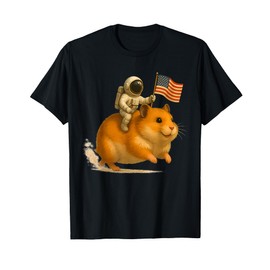 Space Hamster USA Ride, Funny Astronaut Patriot Meme T-Shirt
