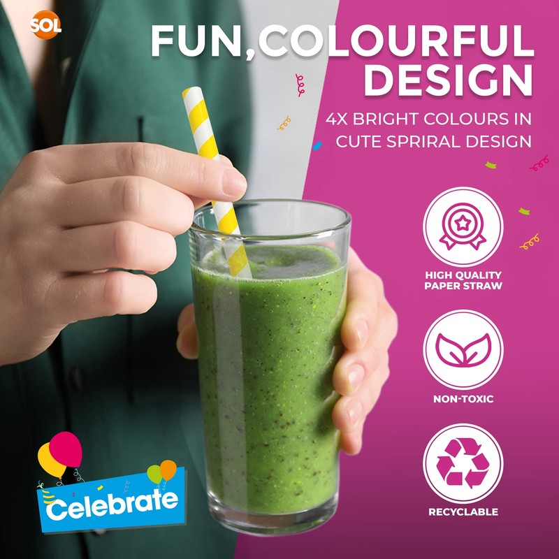 50pk Colourful Bubble Tea Straws 21cm | Large & Thick