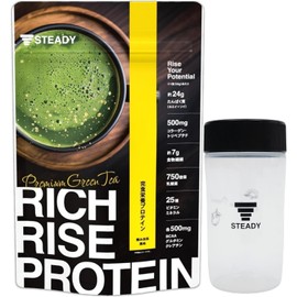 STEADY Fully Nutritional Protein, Protein, 0.9 oz (24 g), Whey, Soy, Dietary Fiber, 75 Billion Lactic Acid Bacteria, Collagen, Silky Cocoa Flavor, RICH RISE PROTEIN Rich Rise Protein (750g, 07