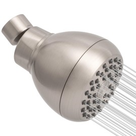 AISOSO High Pressure Shower Heads, Showerheads 3 Inches with 360 Rotation and Silicone Nozzles for Strong Spray Relaxing and Comfortable Shower, Brushed Nickel