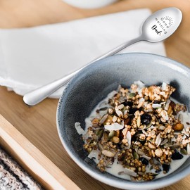 Good Morning Dad Spoon Gift for Dad from Daughter Son Fathers Day Birthday Gifts for Dad Daddy Engraved Spoons for Dad Coffee Tea Lover Gifts for Tea Coffee Lovers