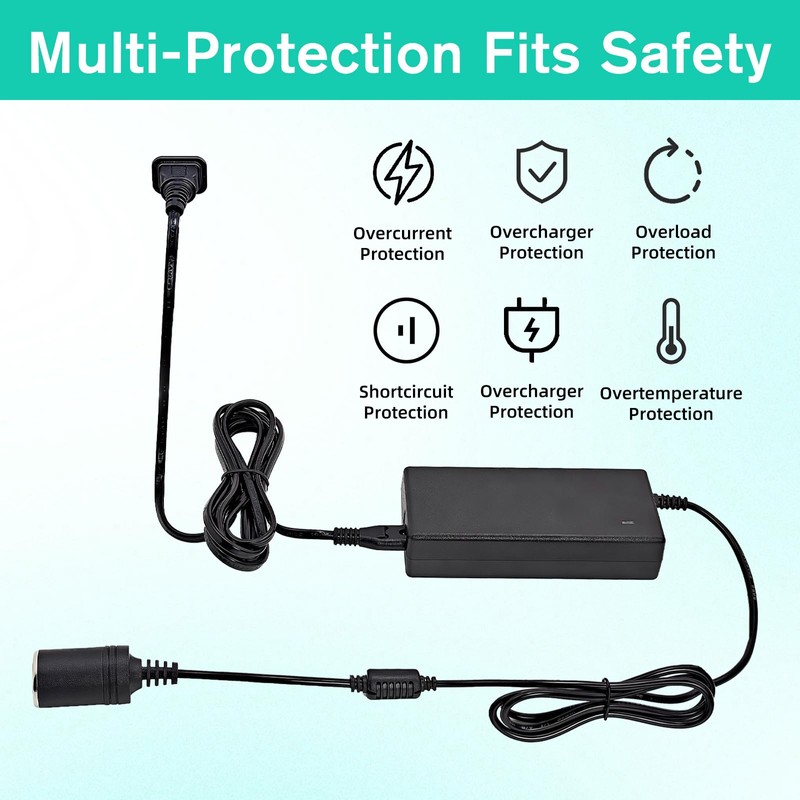 12V Power Adapter Cord for Igloo Iceless Thermoelectric Coolers, Compatible