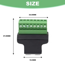 Pack of 2 RJ45 Female to 8 Pins Screw Terminal Block Adapter 8 Pin Ethernet Connector for Cat7 Cat6 Cat5 CCTV / DVR Digital Internet RJ45 Connector (Pack of 2)