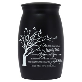 3 Inchs Small Urn for Ashes, Aluminium Mini Urn, Cremation Ash Urn, Ashes Holder, Small urn for Family & Loved Ones-A Limb has Fallen from The Family