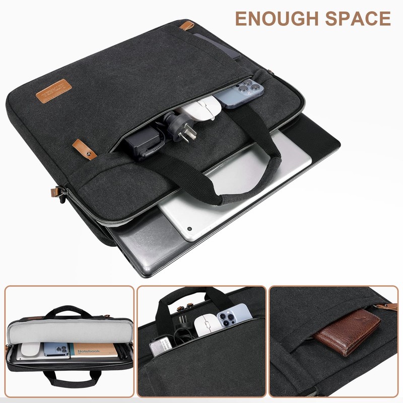 ESTARER Laptop Bag 15.6-17.3 Inch Water Resistant Canvas Computer Bag