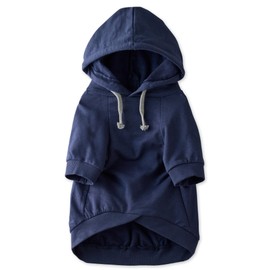 Pet Passion 100% Organic Cotton Dog Hoodie Pet Coat for Small, Medium and Large Dogs, Navy, Large