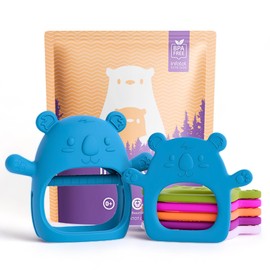 Infatot® Teething Toys for Baby Gifts - 2 Pack Koda Koala Teether Mitten Glove, Baby Essentials for Newborn, Teething Mitten for Babies - Baby Toys 0-6 Months 6+ Hand Teethers for Babies - Teal Blue