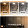 Battery Operated Motion Sensor Ceiling Light with Remote, 3 Color,