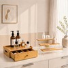 Bamboo Perfume Organizer with Drawer, 3 Tier Makeup Display for