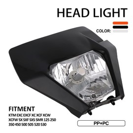 AnXin Dirt Bike LED Headlight,Motorcycle Head Light Kit Universal for EXC SXS SX EXC XC XCF XCW XCFW SXF SMR MX EGS 50 85 125 150 250 300 350 450 500 525 Enduro Supermoto Black