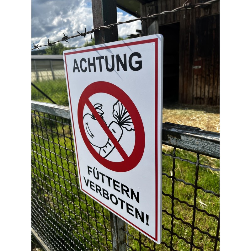 Strobo Achtung Füttern verboten ! Sign, 20 x 30 cm,