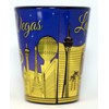 Las Vegas Nevada Purple & Gold Ceramic Shot Glass