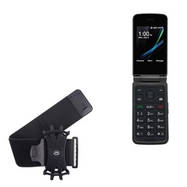 BoxWave Holster Compatible with Kazuna eTalk - ActiveStretch Sport Armband, Adjustable Armband for Workout and Running - Jet Black