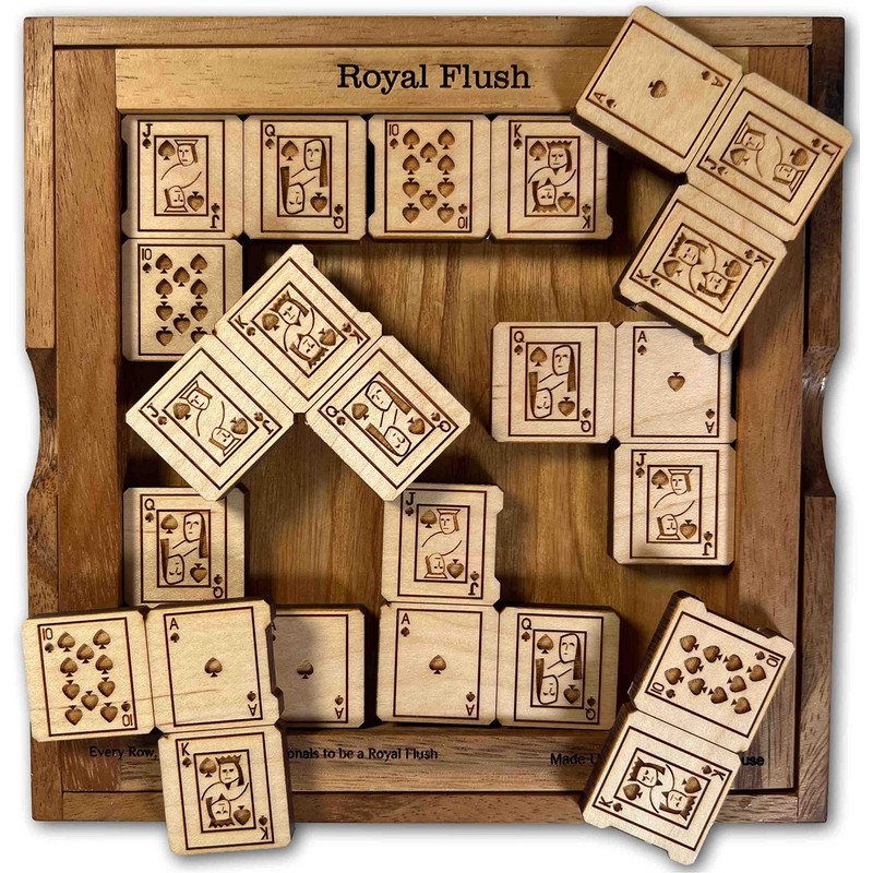 Royal Flush Wood Brain Teaser Puzzle - Maple Version