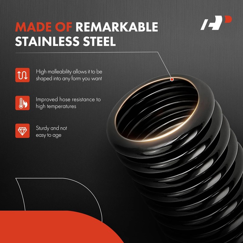 A-Premium 44" Universal Flexible Radiator Hose - Stainless Steel Water