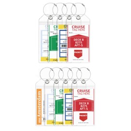 Lammcou Luggage Tag for Cruises, XXL Robust Waterproof PVC Transparent Luggage Tag for Aida TUI My Ship, with 6 Screwable Metal Straps, Cruise Luggage Tag, 19 x 11 cm (9)