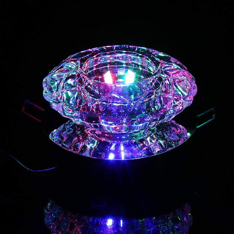 eecoo Crystal LED Downlight, 3W Recessed Ceiling Light with 5-8cm