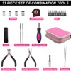 23 Pieces Pink Tool Kit, Comes with Pliers, Socket, Screwdriver,