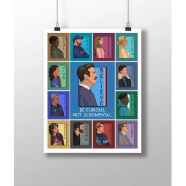 Be Curious, Not Judgemental Collage Ted-Lasso Poster - 24x36 inches