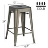 Yaheetech 24inch Metal Bar Stools Counter Height Barstools Set of